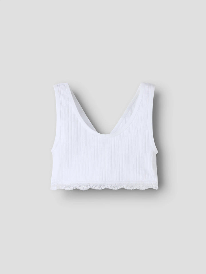Vit bh topp, kort linne som en bralette till flicka. Tjej topp till ungdom från LMT.
NLFHANNI BRALETTE
13254792
