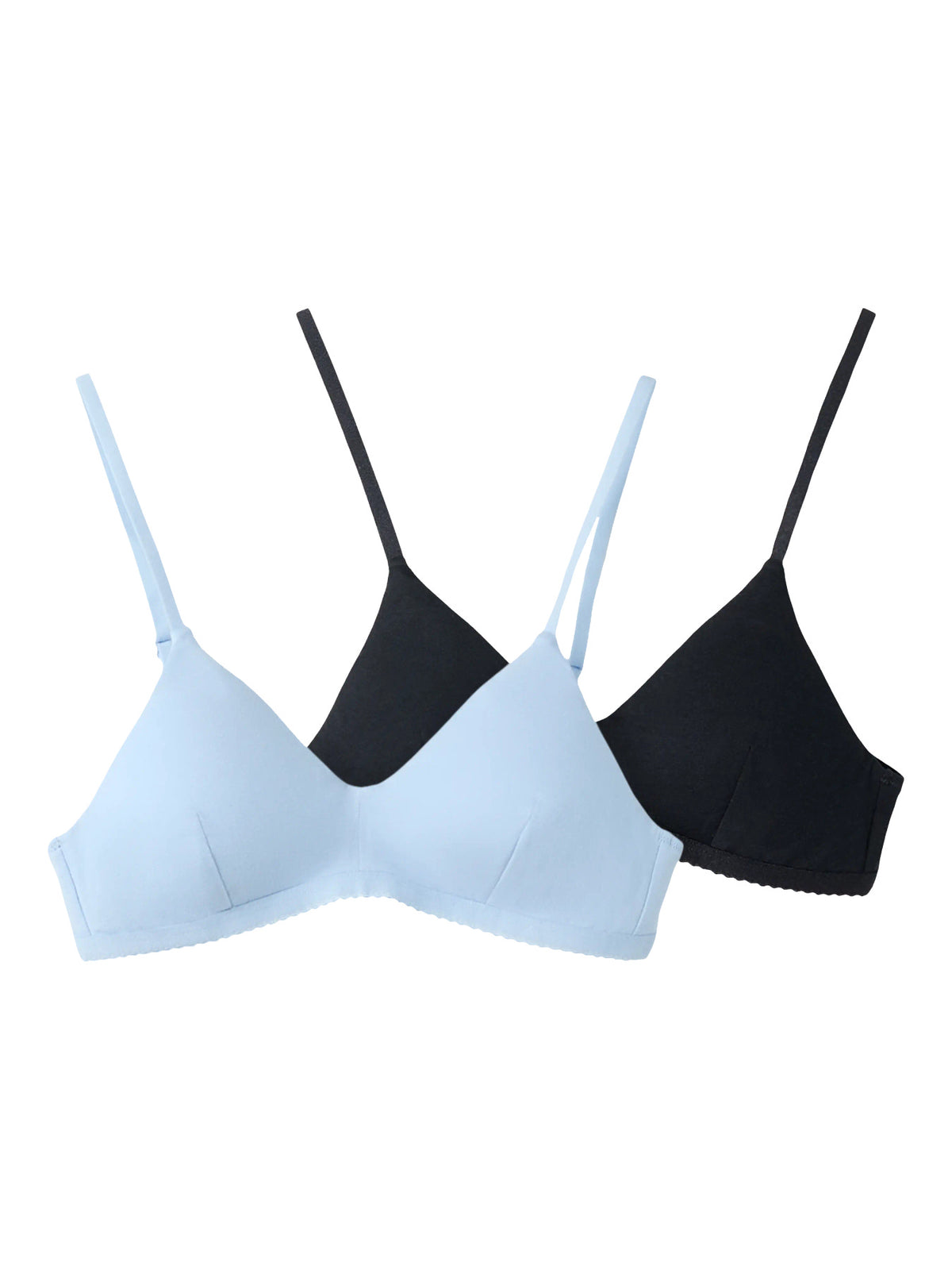LMTD Nantelle 2-pack bralette för ungdom i Windsurfer och Black med reglerbara axelband