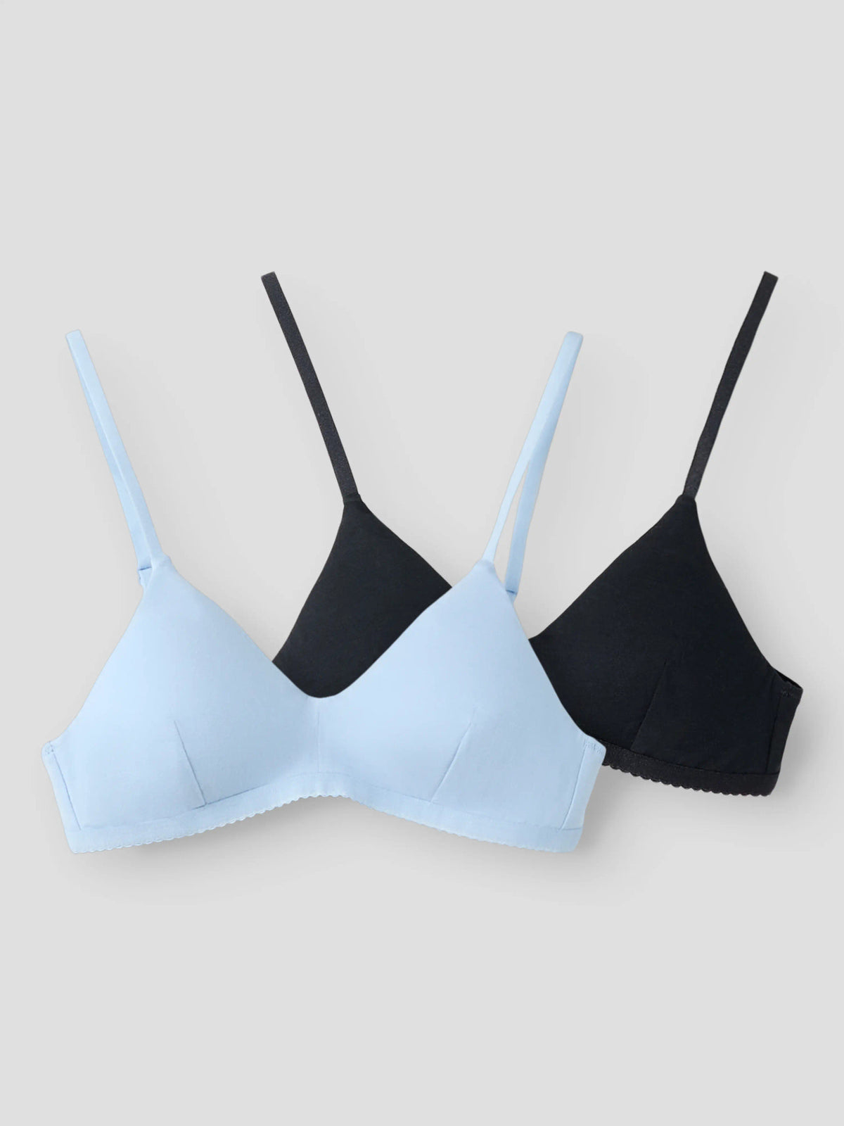 LMTD Nantelle 2-pack bralette för ungdom i Windsurfer och Black med reglerbara axelband