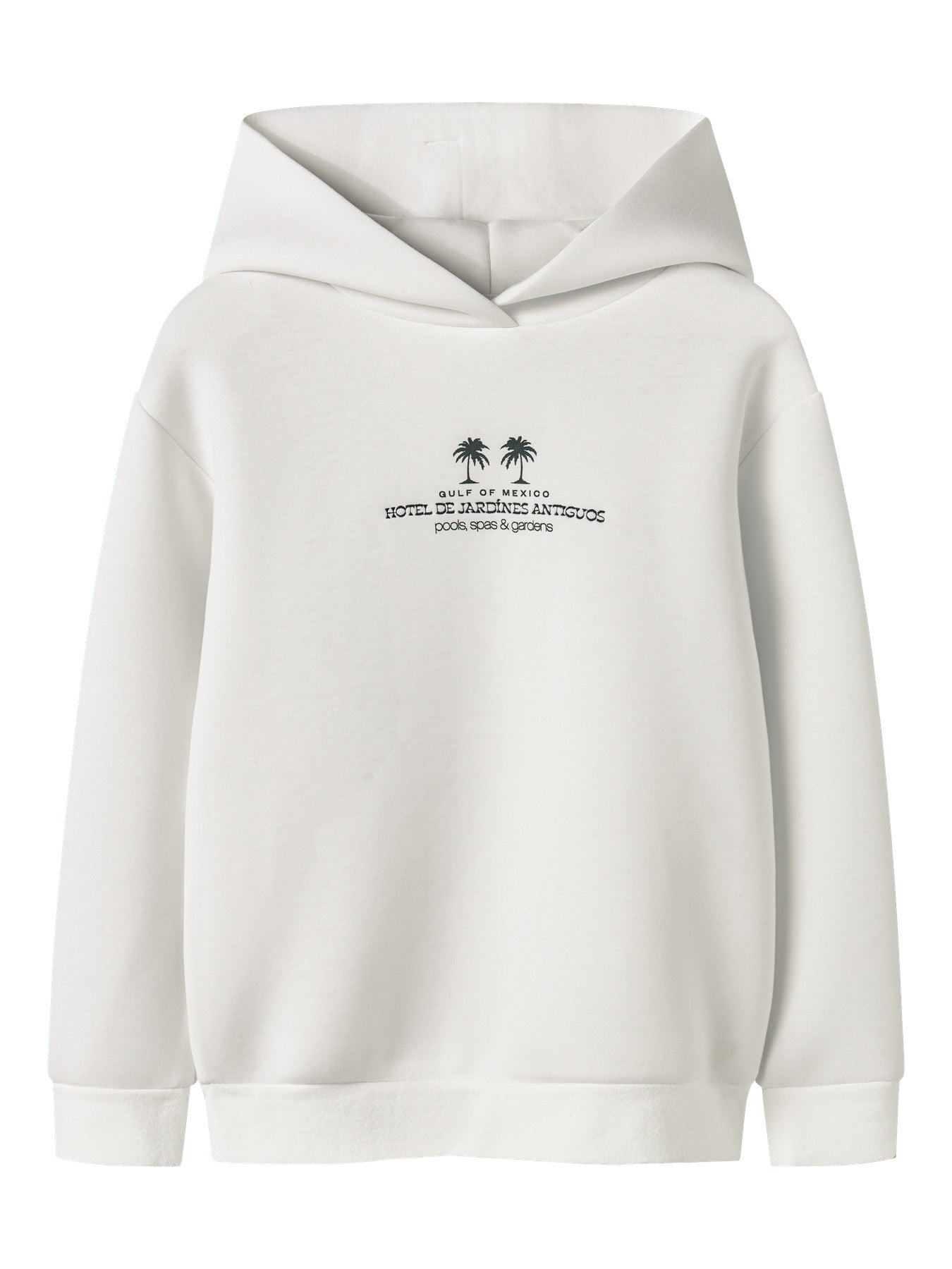 Vit hoodie luvtröja till ungdom pojke. Snygg enfärgad hoodie med palmer och text Mexico till pojke från Name it. NKMHIST LS RLX SWEAT WH UNB BOX
13255311