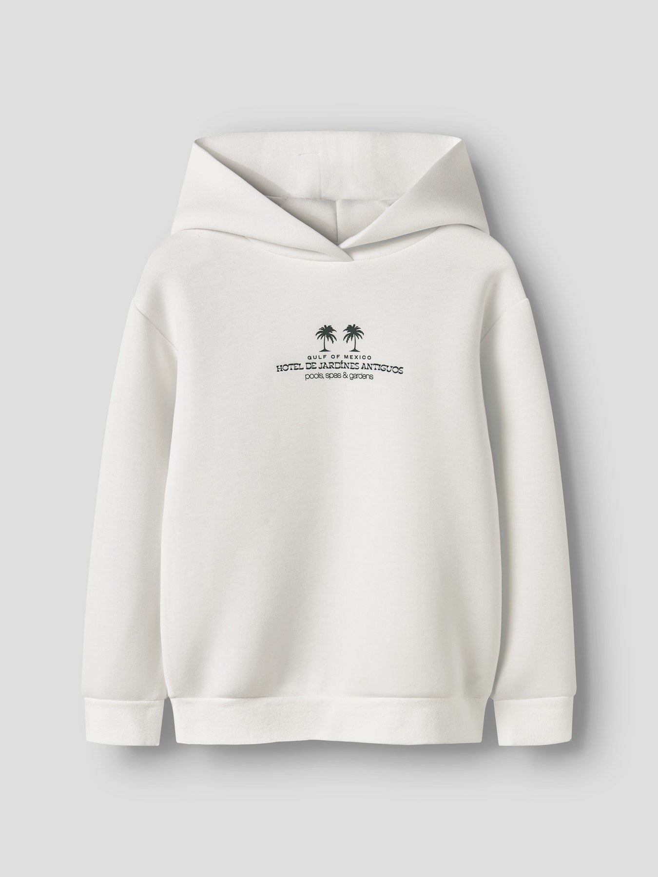 Vit hoodie luvtröja till ungdom pojke. Snygg enfärgad hoodie med palmer och text Mexico till pojke från Name it. NKMHIST LS RLX SWEAT WH UNB BOX
13255311