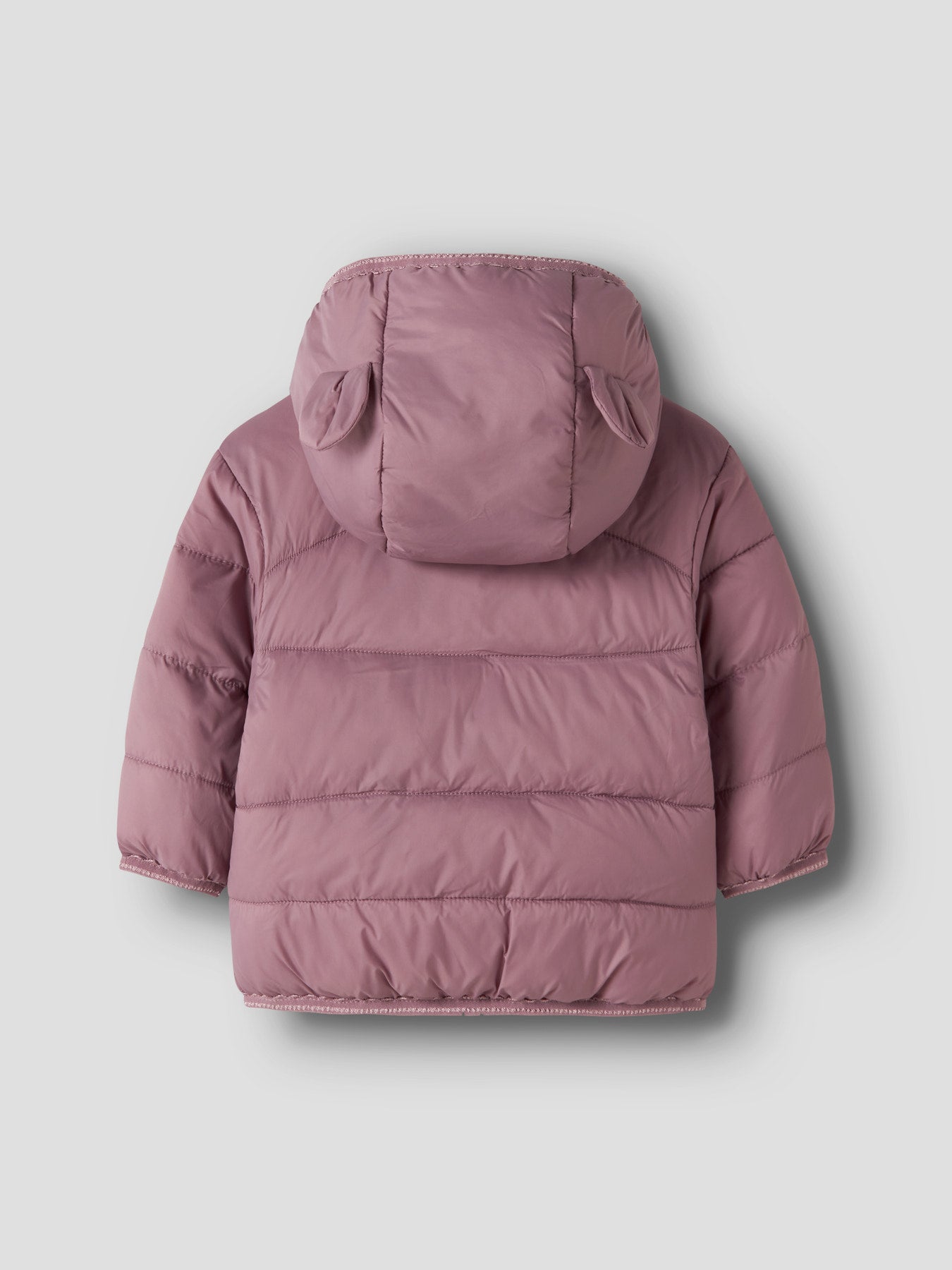 Name It Marble vadderad babyjacka Wistful Mauve rosa för flicka med huva och öron