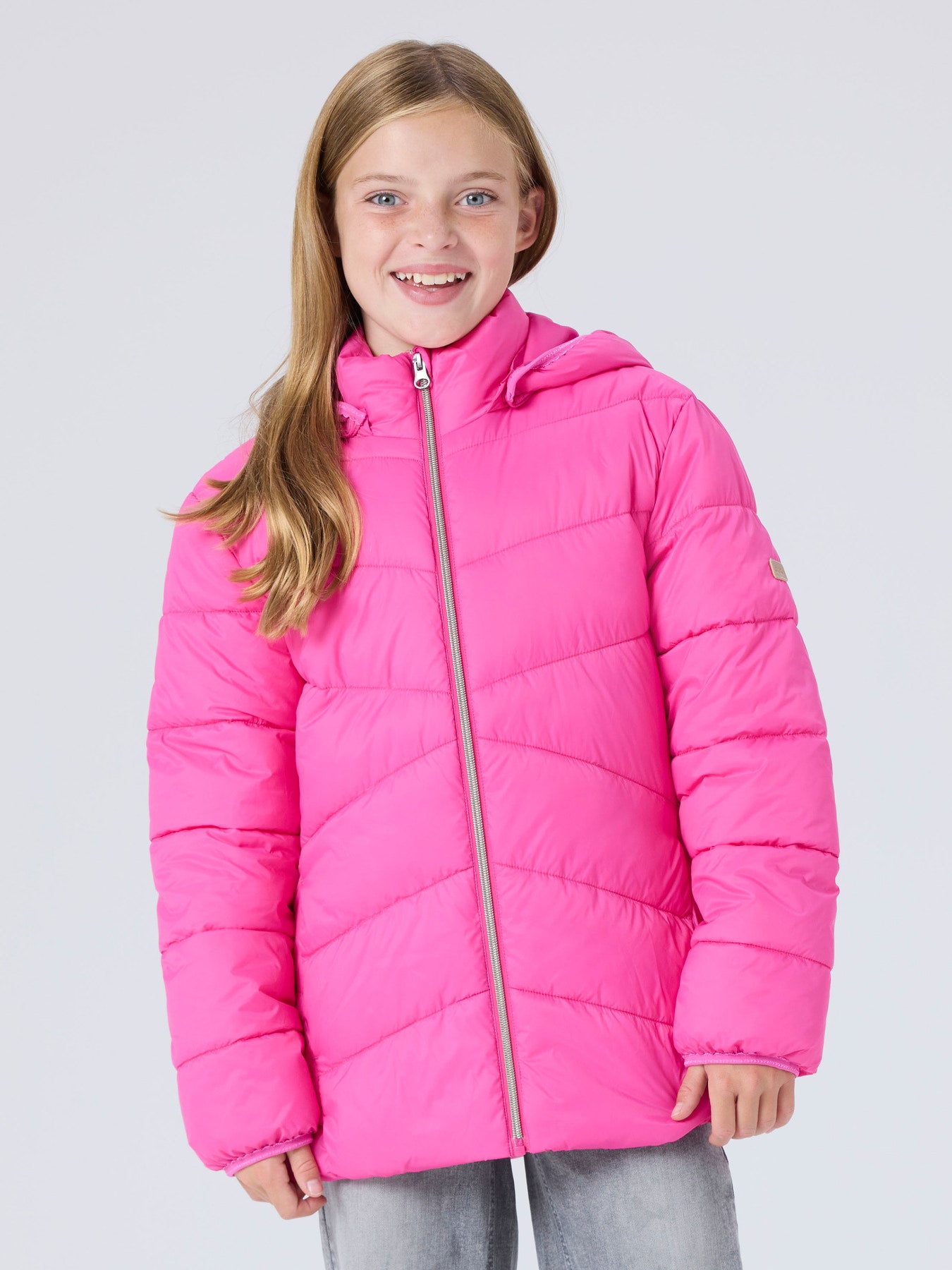 Name It Marble rosa vadderad jacka med avtagbar huva för flicka kids