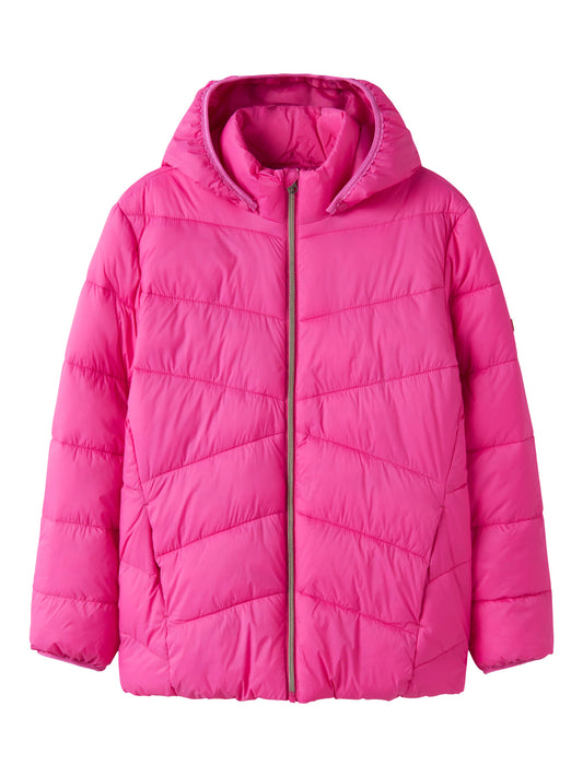 Name It Marble rosa vadderad jacka med avtagbar huva för flicka kids