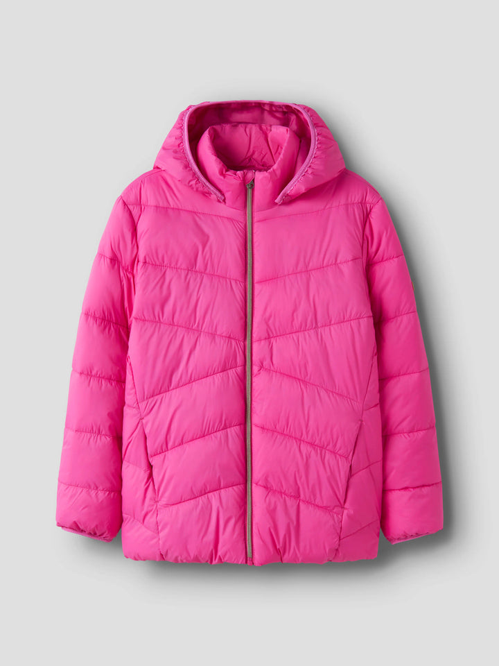 Name It Marble rosa vadderad jacka med avtagbar huva för flicka kids