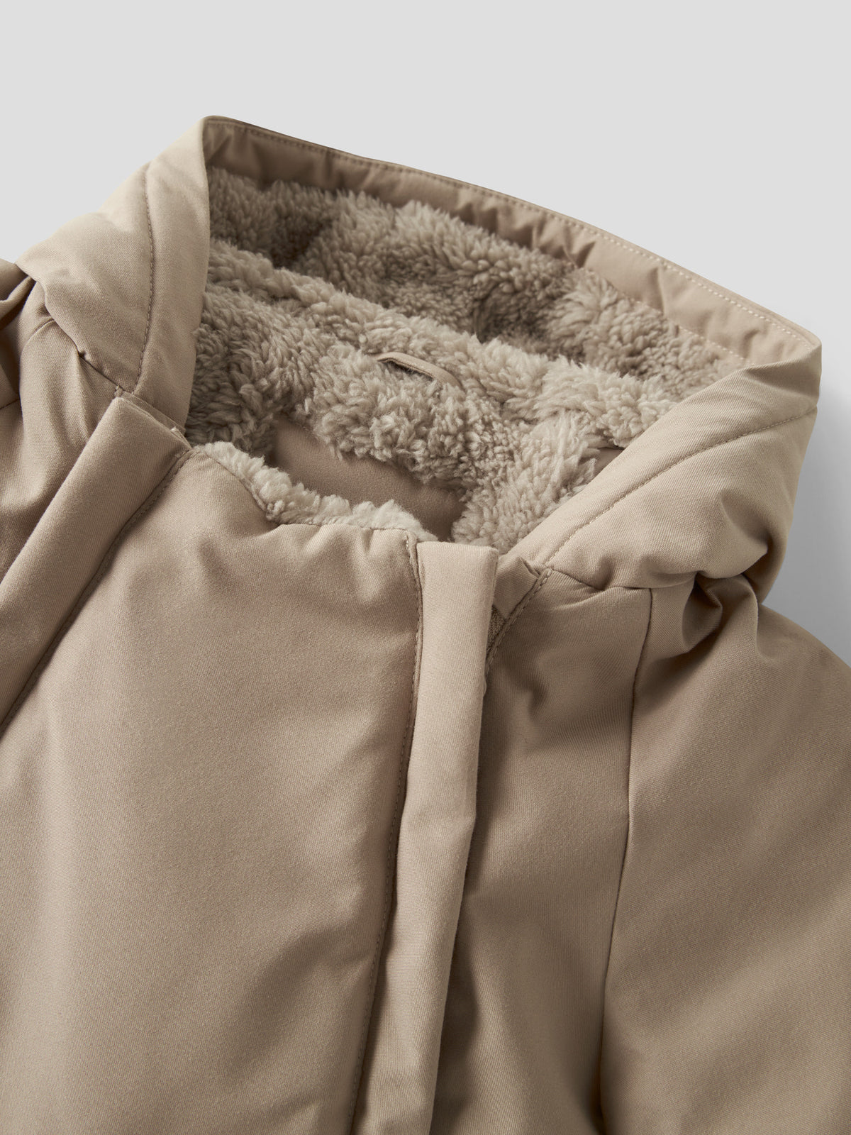 Name It Snow05 vinteroverall baby unisex beige Silver Mink med vikbara händer och fötter