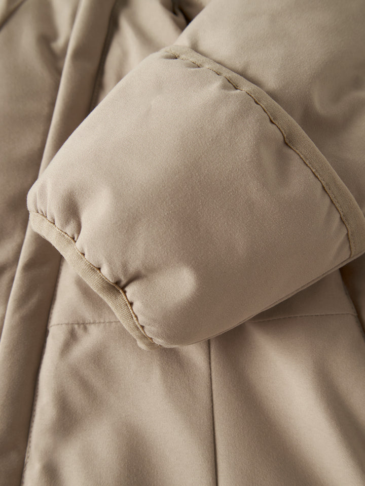 Name It Snow05 vinteroverall baby unisex beige Silver Mink med vikbara händer och fötter