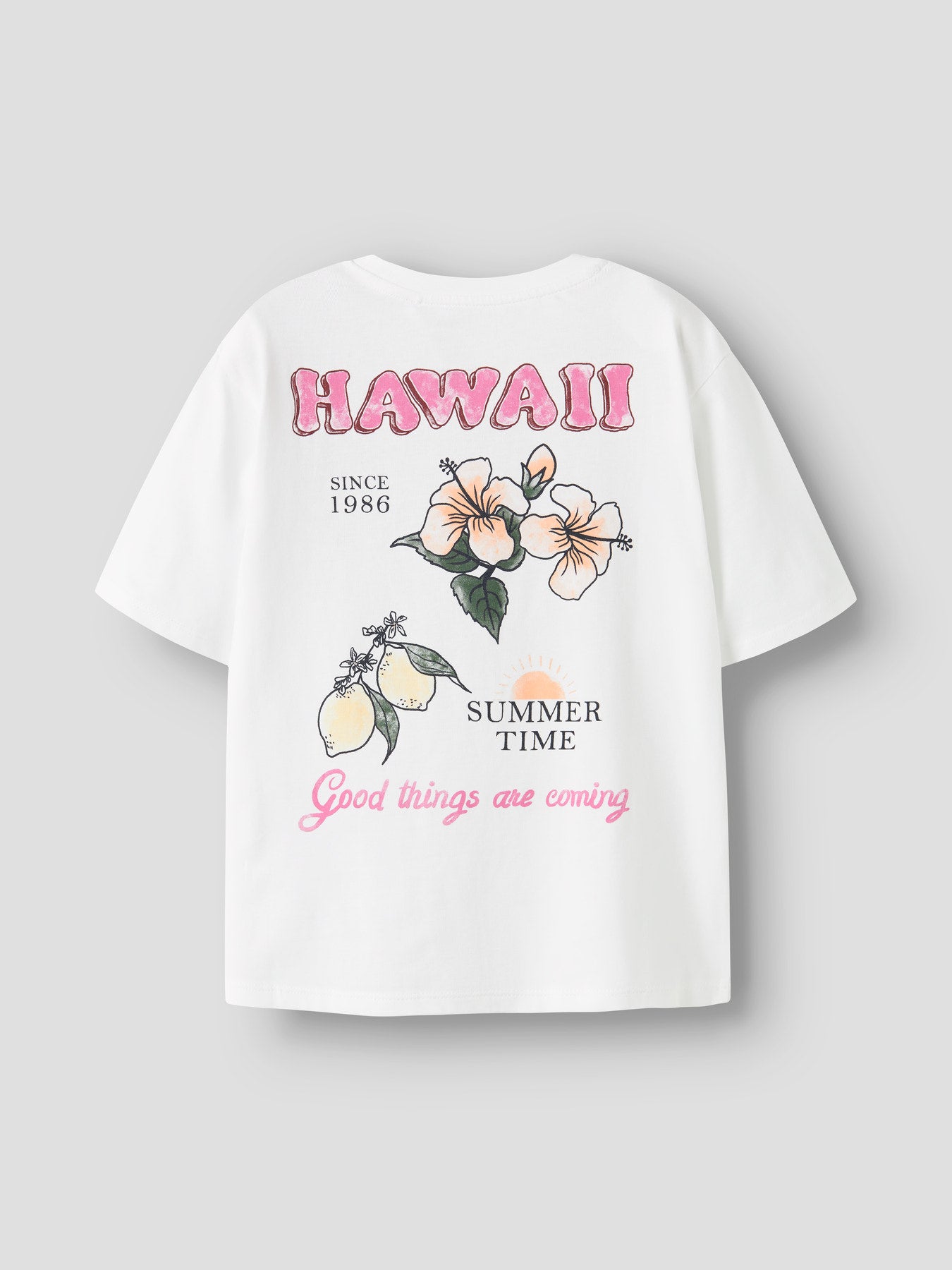 Vit Hawaii t-shirt till flicka. Kortärmad tröja med packprint i ekologisk bomull från Name it.
NKFHANA SS NREG TOP BOX
13255451