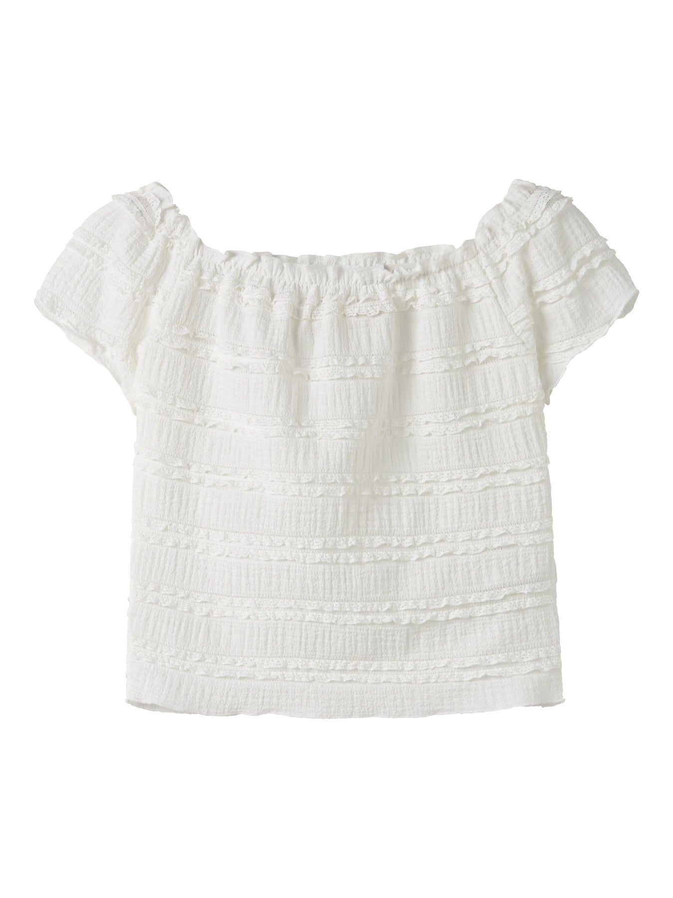 Vit singoalla topp med vid hals som går att dra ner över axeln. Vit blus till ungdom tjej, snygg till matchande kjol eller slitna jeans.
NKFHALDORA SS SHORT TOP
13255464