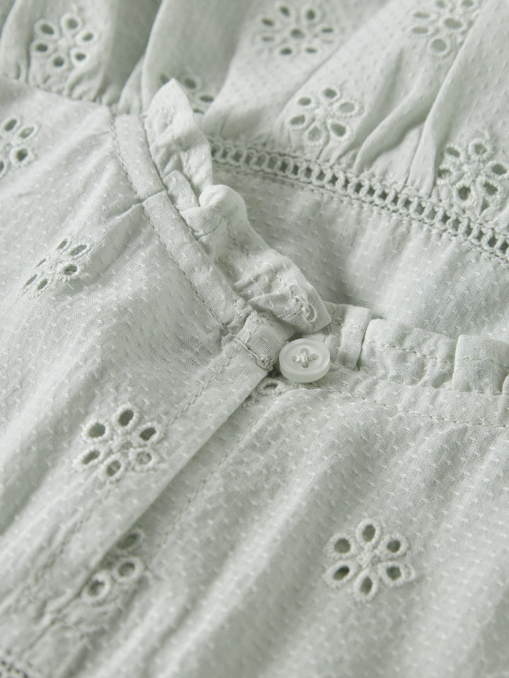 Ljuvlig grön blå klänning utan ärm till flicka. Spetts och volang klänning till flicka från Name it. Vacker lite gammeldags sommar klänning till flicka.
NMFHALCYON SL DRESS
13255544