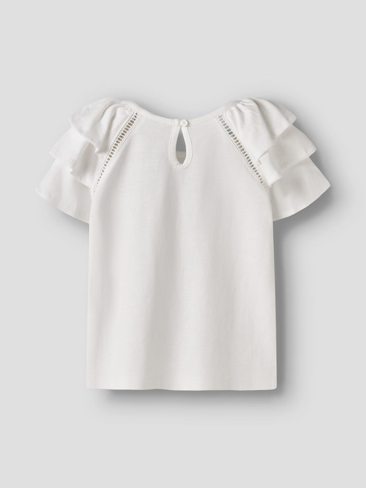 Vit volanger t-shirt till flicka. Söt topp med volanger i ekologisk bomull från Name it. Blus till flicka från Nameit.
NMFHUDA SS TOP
13255577