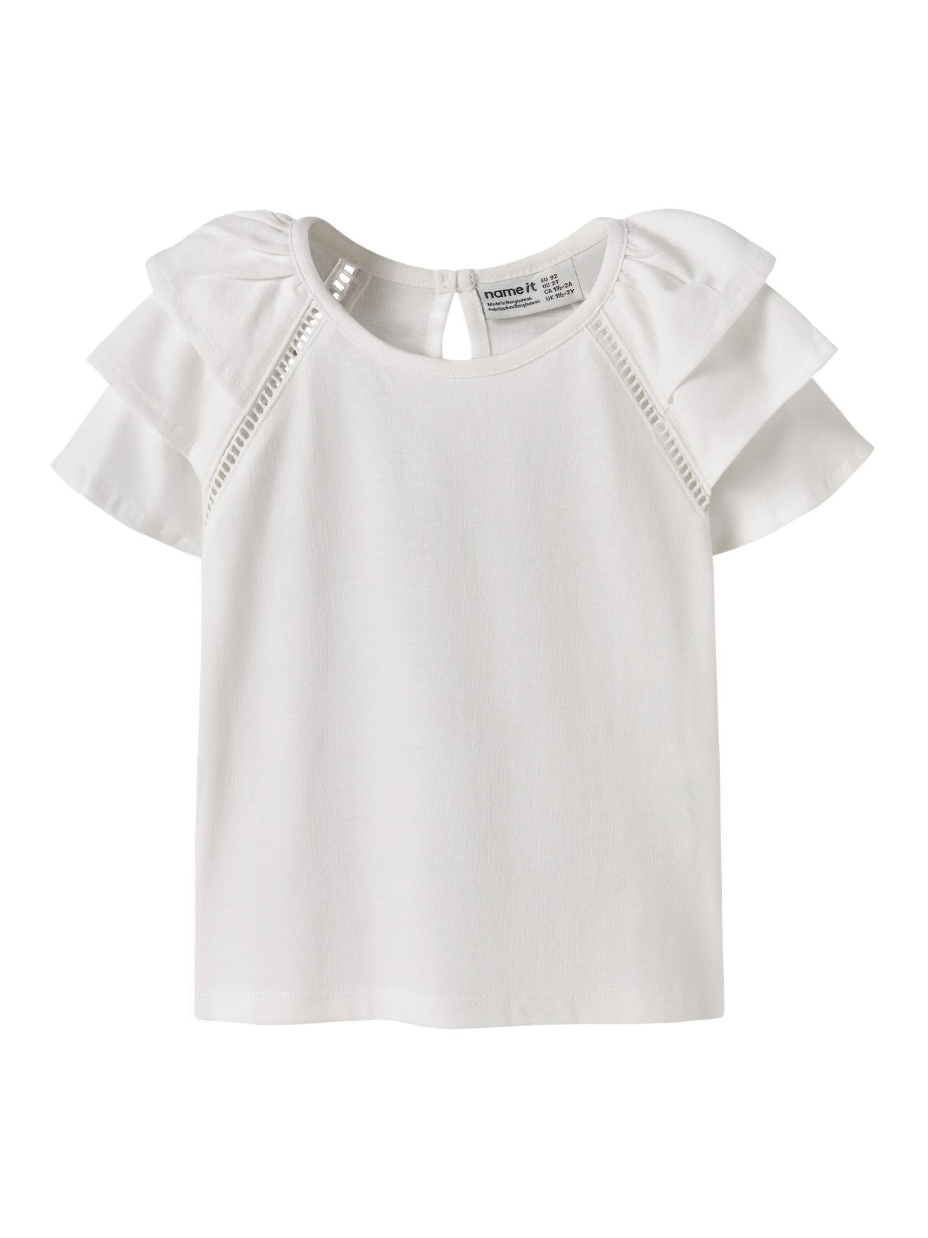 Vit volanger t-shirt till flicka. Söt topp med volanger i ekologisk bomull från Name it. Blus till flicka från Nameit.
NMFHUDA SS TOP
13255577