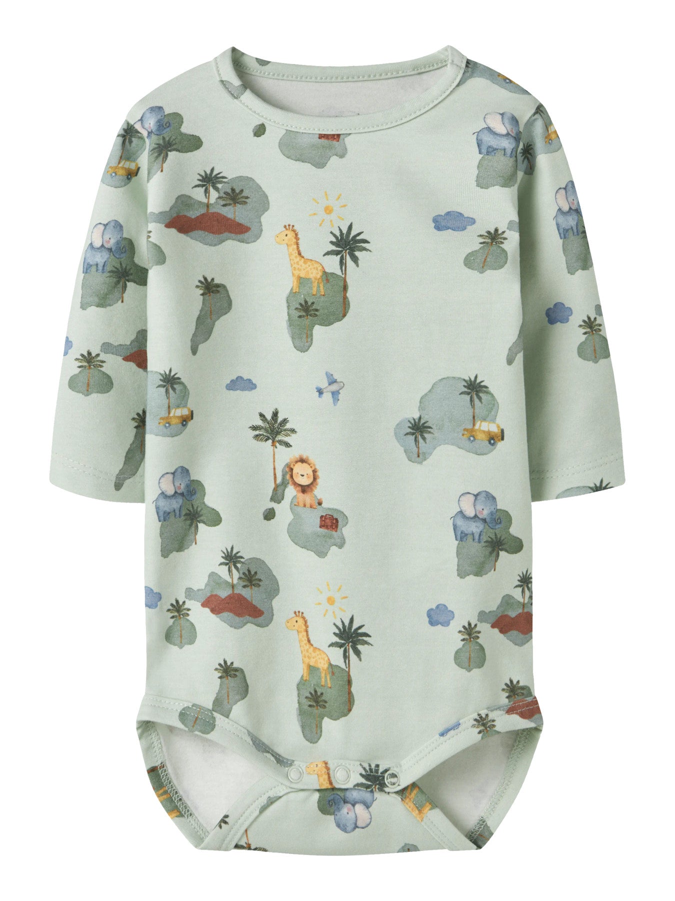 Grön långärmad mönstrad baby body till pojke. Bebis body till pojke, mönstrad djur body med giraffer och lejon till nyfödd bebis pojke. Ekologiska bebis kläder från Name it.
NBMHELLO LS BODY
13255852