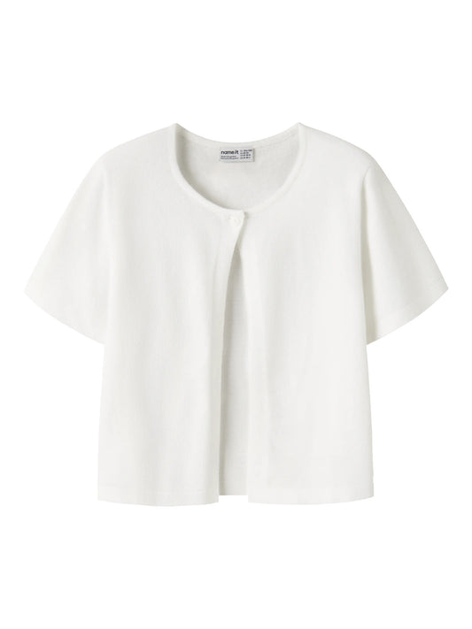 Vit kortärmad stickad kofta med en knapp i halsen. Söt enfärgad cardigan till flicka från Name it.
NKFHINGA SS KNIT CARD
13256444