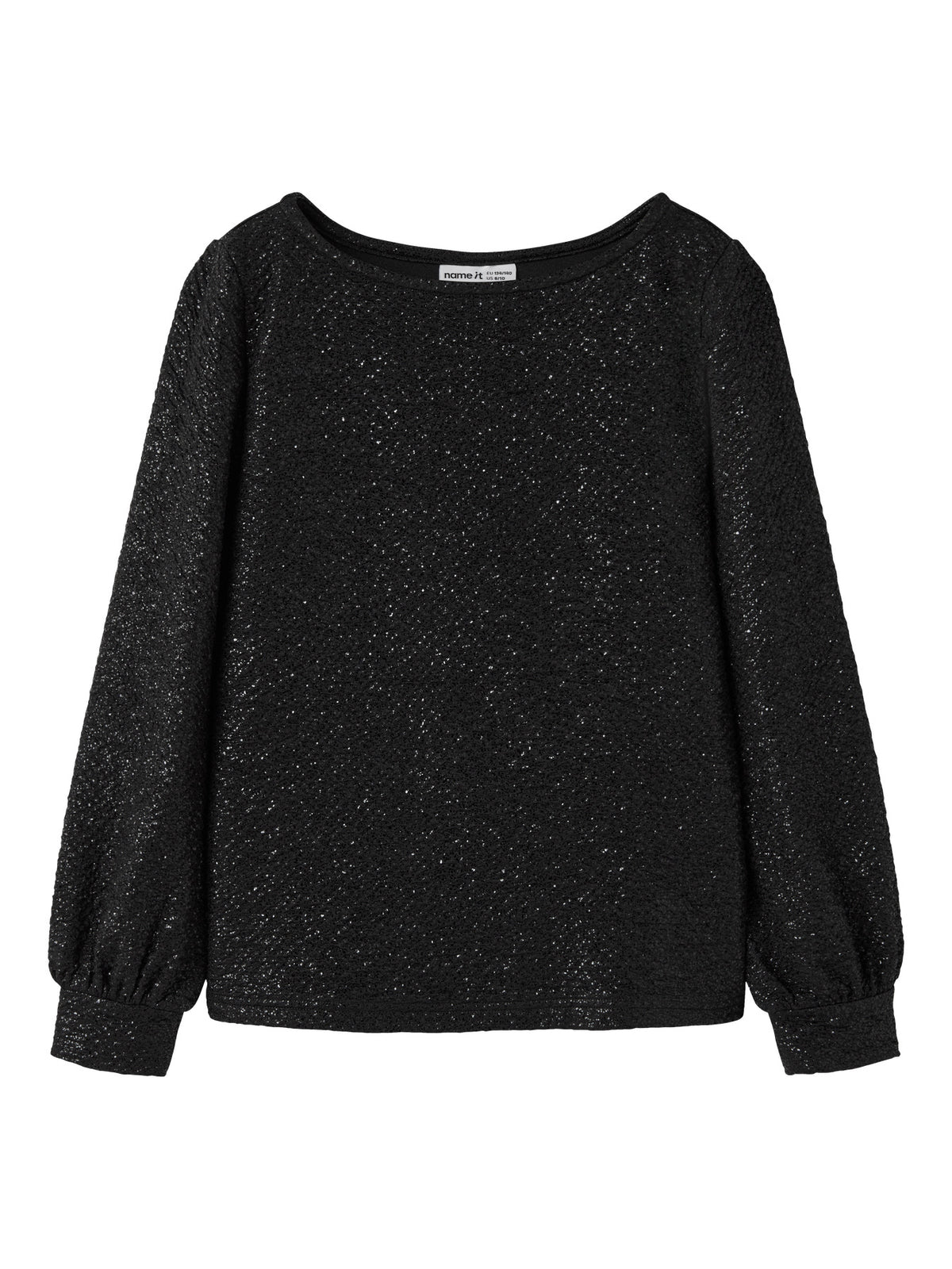 Name It Risine svart glittrig långärmad topp flicka