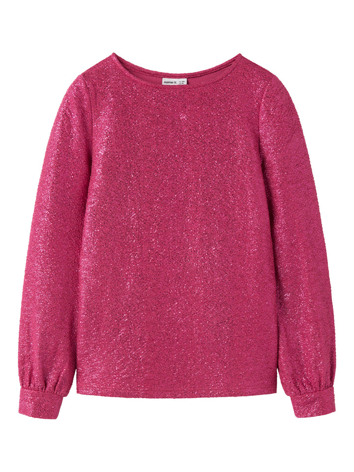 Name It Risine rosa glittrig långärmad topp flicka