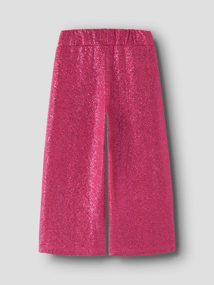 Name It Risine rosa glittriga Wide Leg byxor för flicka med vida ben