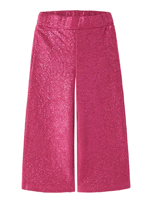 Name It Risine rosa glittriga Wide Leg byxor för flicka med vida ben