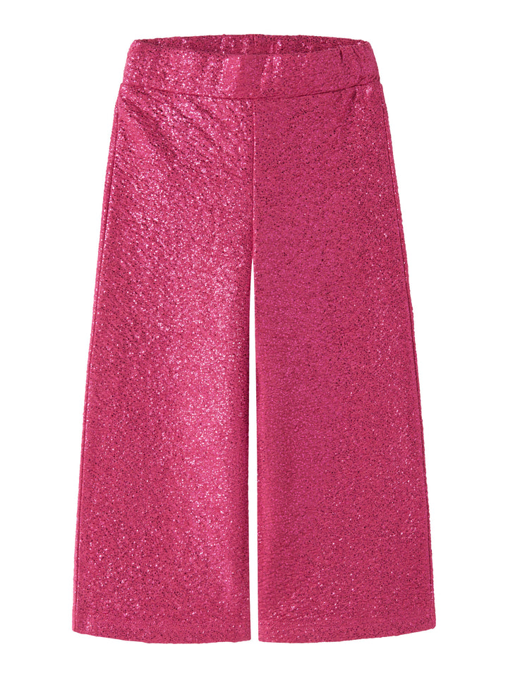 Name It Risine rosa glittriga Wide Leg byxor för flicka med vida ben