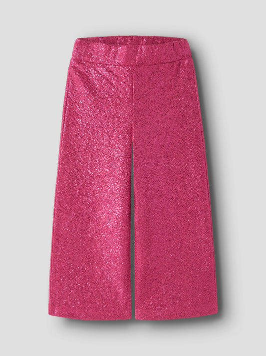 Name It Risine rosa glittriga Wide Leg byxor för flicka med vida ben