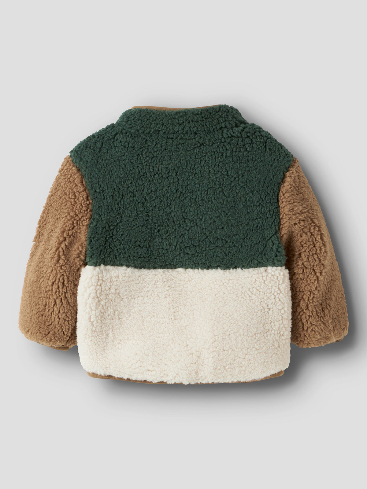 Name It Macey teddyjacka grön beige och offwhite för baby pojke