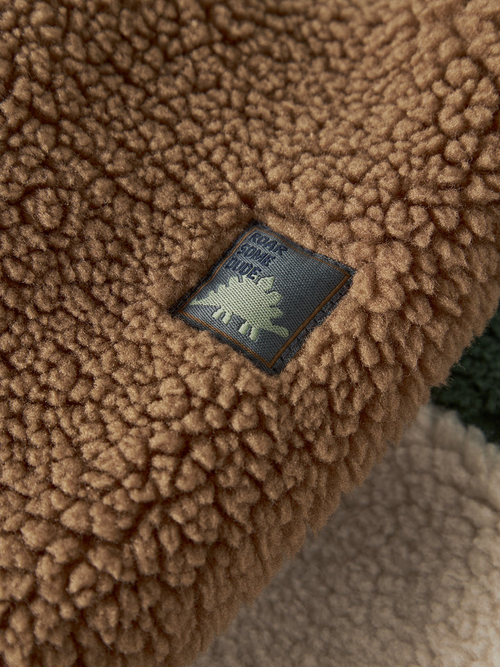 Name It Macey teddyjacka grön beige och offwhite för baby pojke