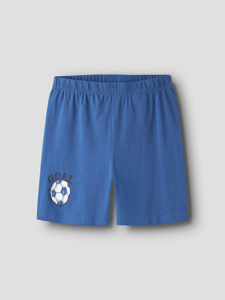 Blå kortärmad och shorts pyjamas till pojke. Kortbent pyjamas eller shortsset, ekologisk fotbolls pyjamas till kille från Name it.
NKMNIGHTSET SS DELFT FOOTBALL NOOS
13257123