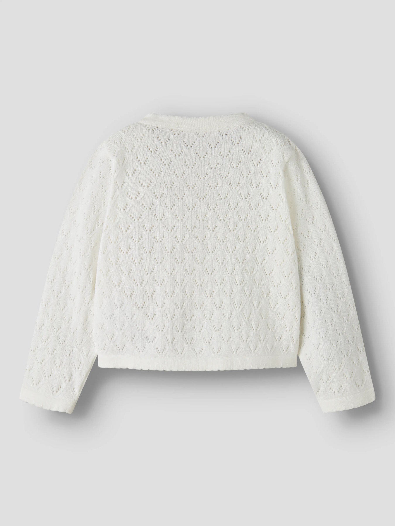Mönster stickad vit kofta till flicka. Barn cardigan kofta till flicka i ekologisk bomull från Name it.
NMFDESINA LS SHORT KNIT CARD
13257337