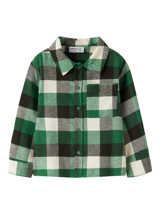 Name It Levin Grön Rutig Overshirt för pojke