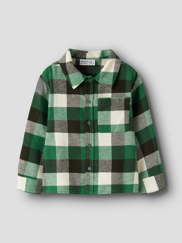 Name It Levin Grön Rutig Overshirt för pojke