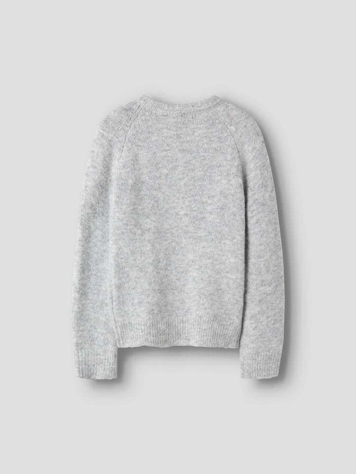 LMTD ljusgrå fluffig stickad tröja för ungdom flicka.