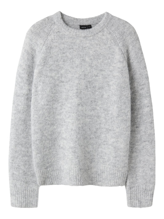 LMTD ljusgrå fluffig stickad tröja för ungdom flicka.
