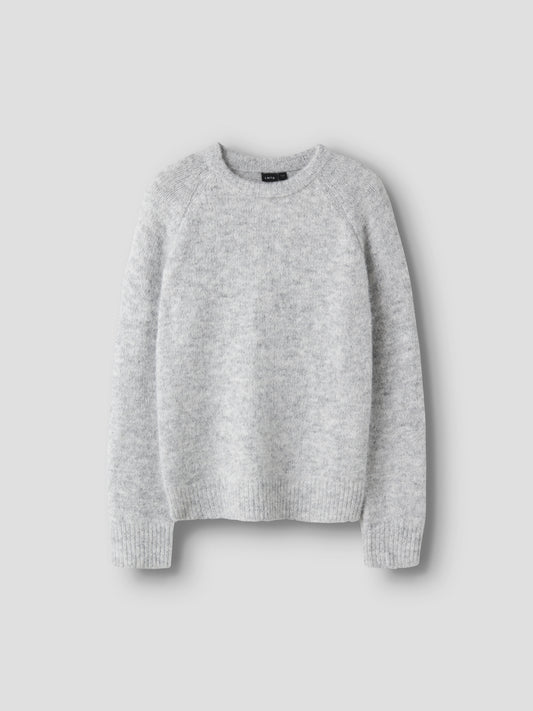 LMTD ljusgrå fluffig stickad tröja för ungdom flicka.