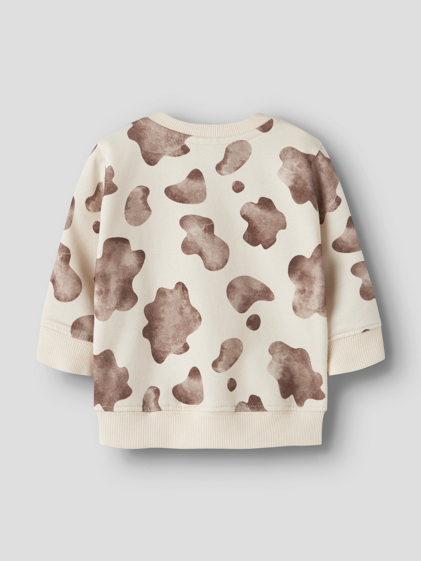 Name It Larry Sweatshirt Med Kossmönster Antique White Till Baby Pojke