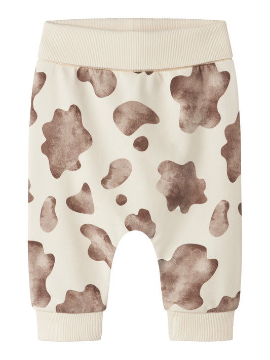 Name It Larry Sweatpants Med Kossmönster Antique White Till Baby Pojke