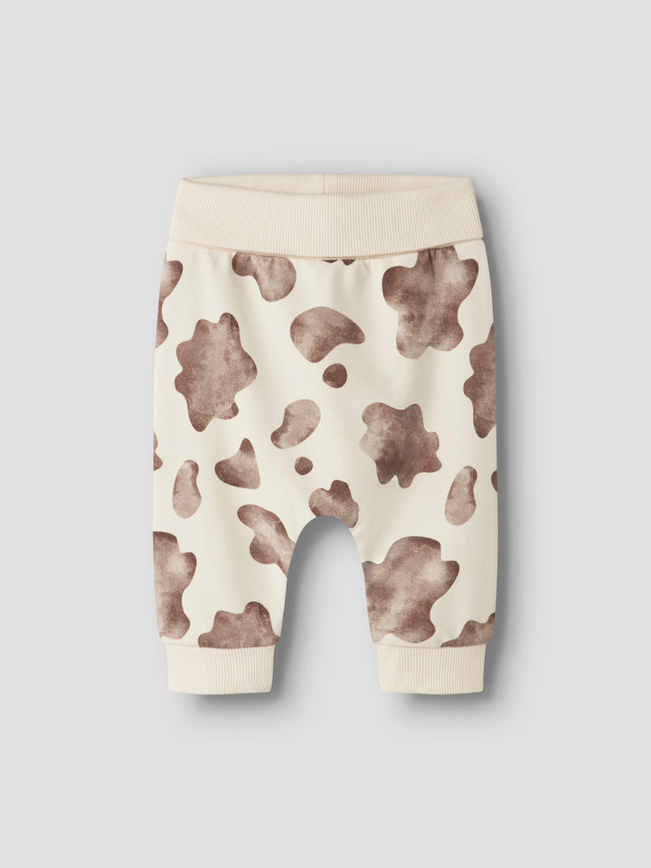 Name It Larry Sweatpants Med Kossmönster Antique White Till Baby Pojke