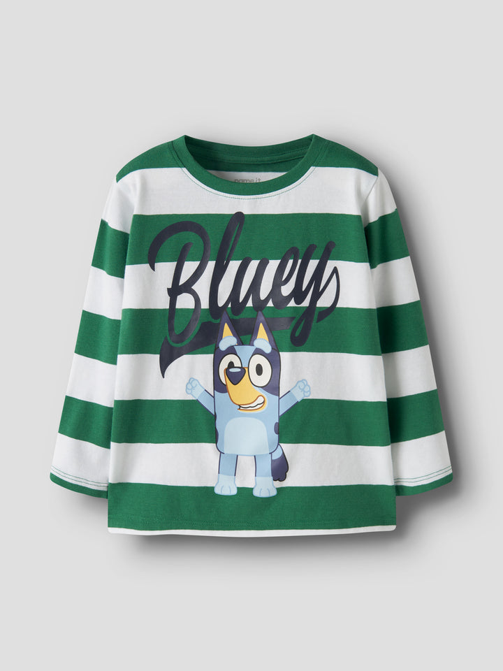 Grön och vit randig långärmad t-shirt till pojke med den roliga favorit figuren Bluey från Disney.
NMMJUSTIN BLUEY LS NREG TOP NOOS SKY
13258076
