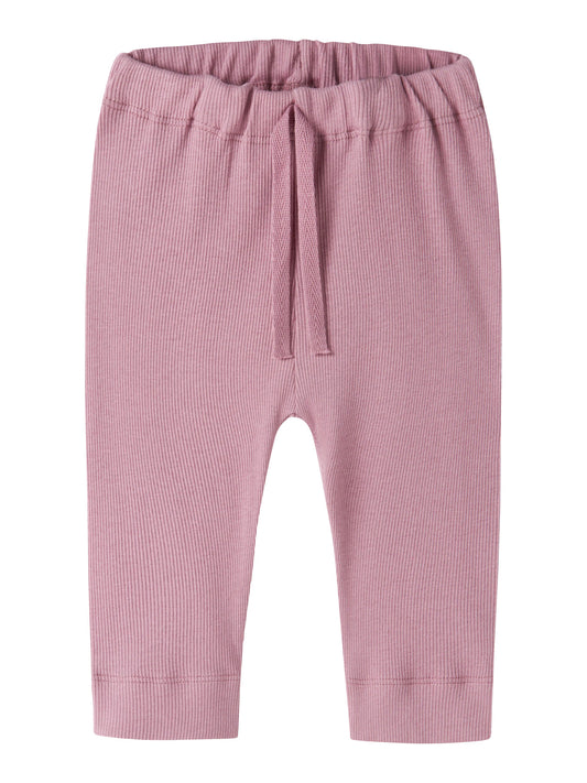 Name It Kab rosa ribbad babybyxa unisex i ekologisk bomull och TENCEL Modal