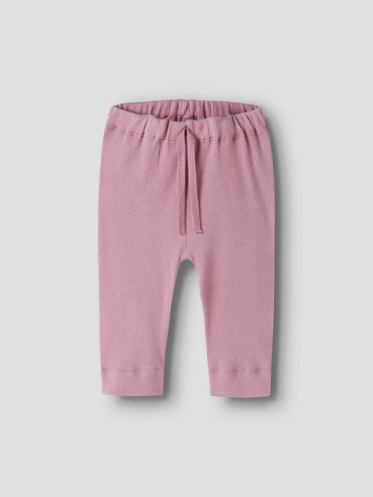 Name It Kab rosa ribbad babybyxa unisex i ekologisk bomull och TENCEL Modal
