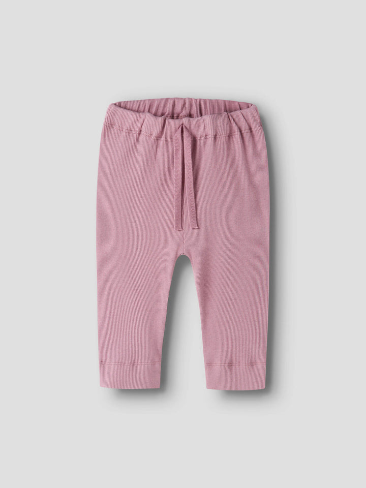 Name It Kab rosa ribbad babybyxa unisex i ekologisk bomull och TENCEL Modal