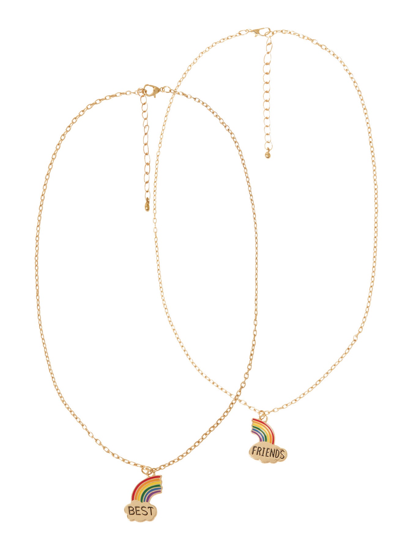 Name It Friends 2-Pack Halsband Med Regnbåge Guld Till Flicka
