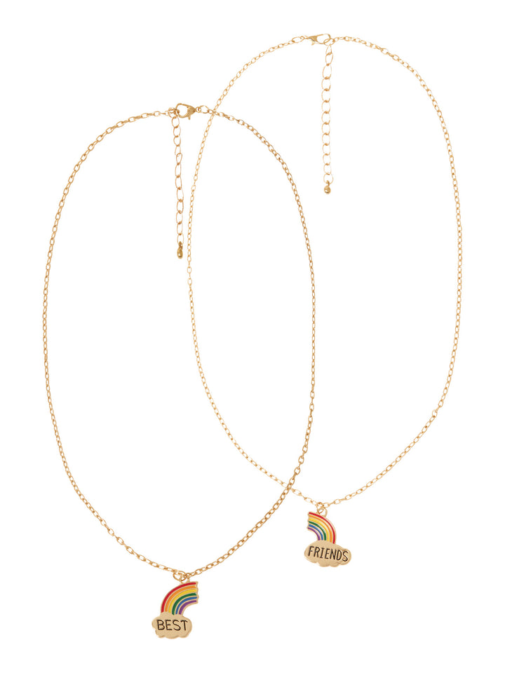 Name It Friends 2-Pack Halsband Med Regnbåge Guld Till Flicka