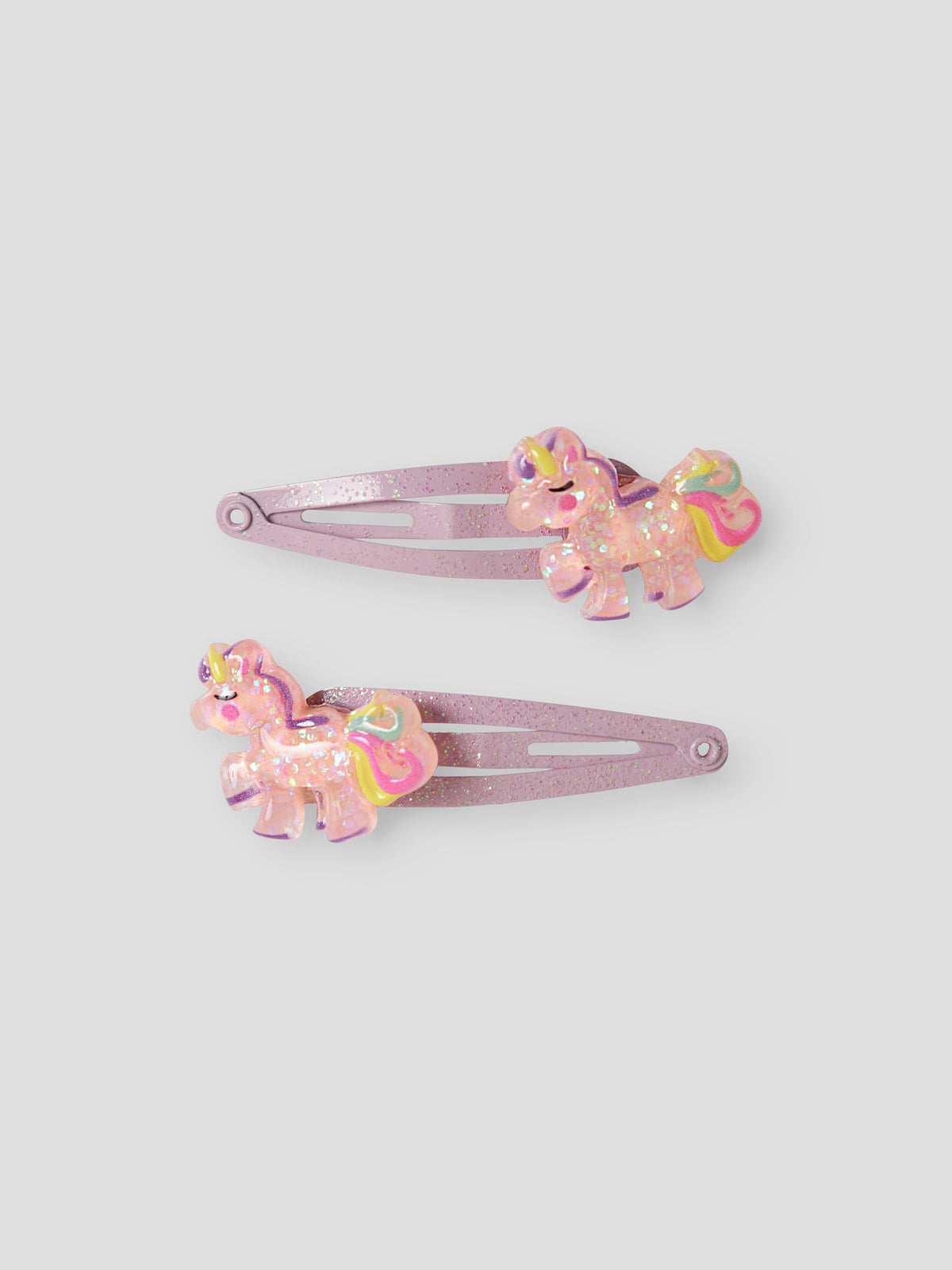 name it hårspännen 2-pack för flicka med glittrig enhörning  på klickspännen.