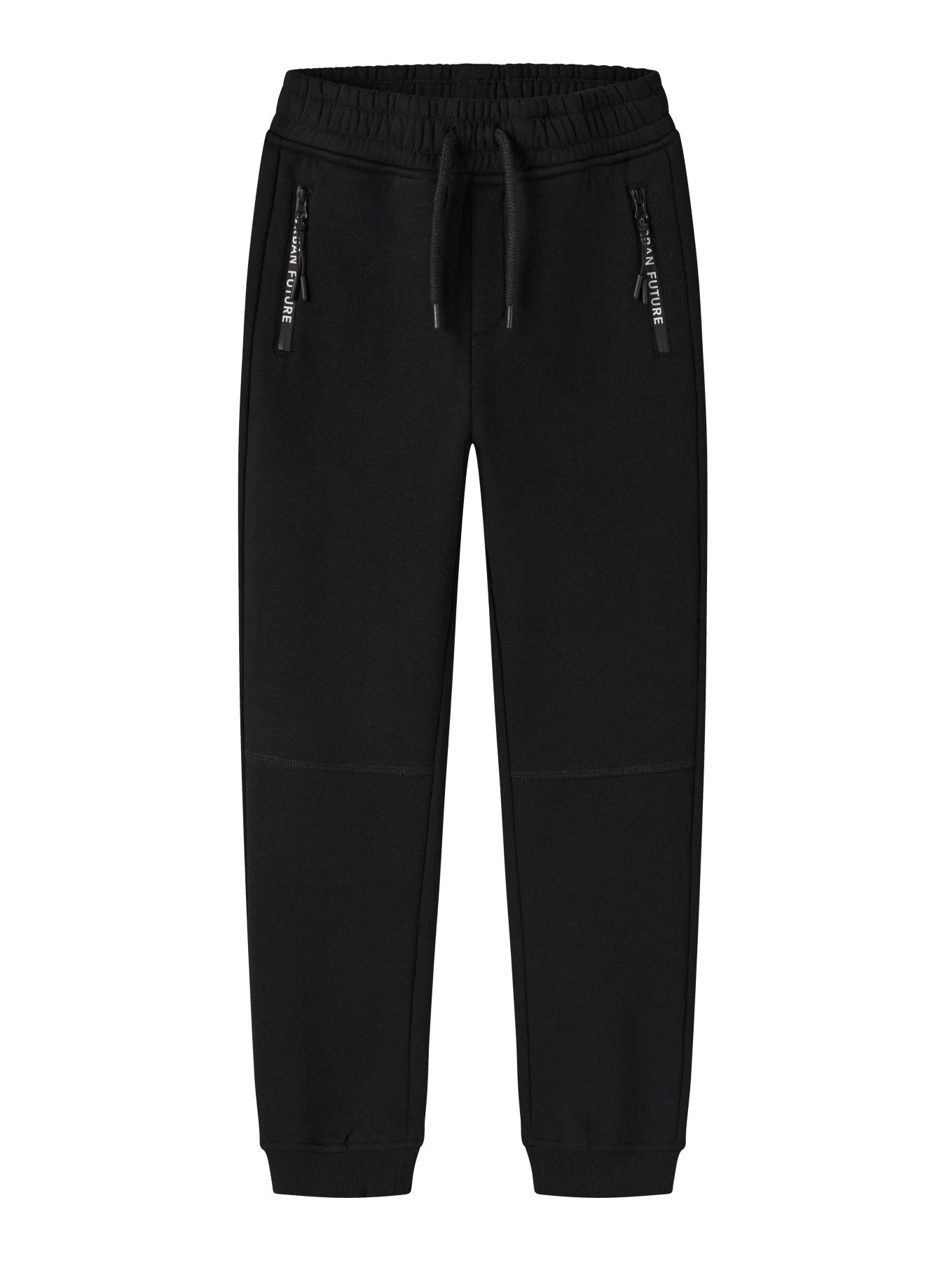 Name It Leo sweatpants för pojke med dragkedjefickor i svart.