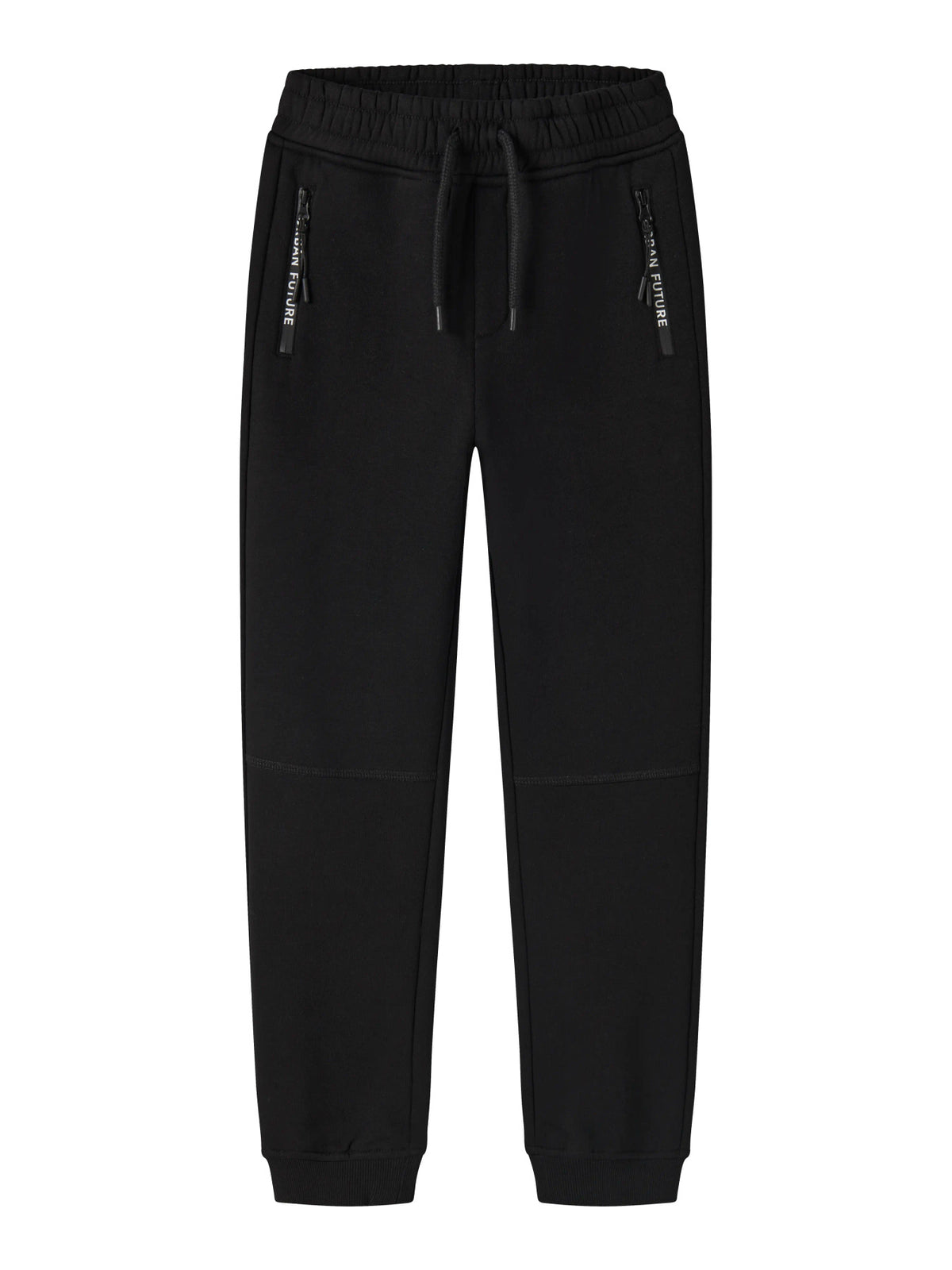 Name It Leo sweatpants för pojke med dragkedjefickor i svart.