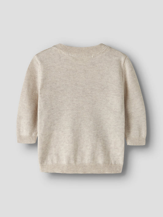 Name It Ligan Stickad Tröja Med Ko Peyote Melange Baby Till Pojke Och Flicka