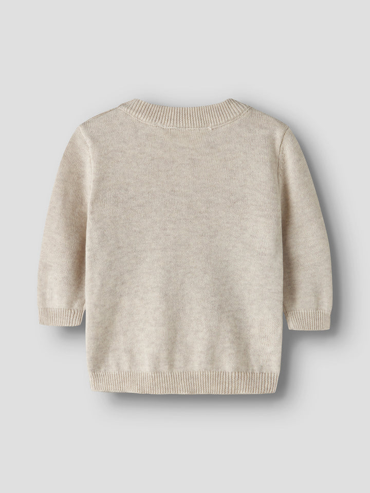 Name It Ligan Stickad Tröja Med Ko Peyote Melange Baby Till Pojke Och Flicka