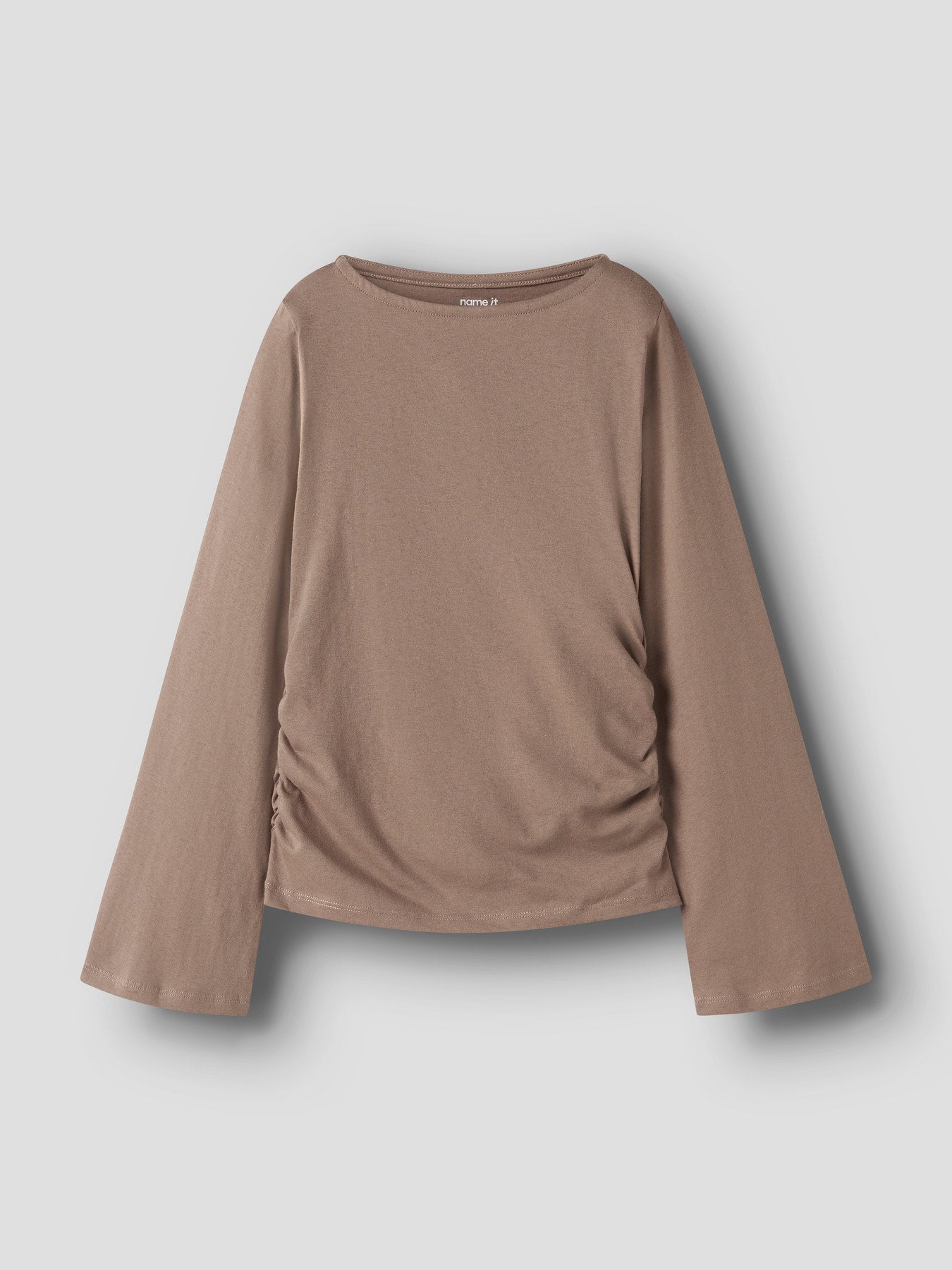 Name It Lanni Brun Långärmad Topp Med Vida Ärmar Till Flicka