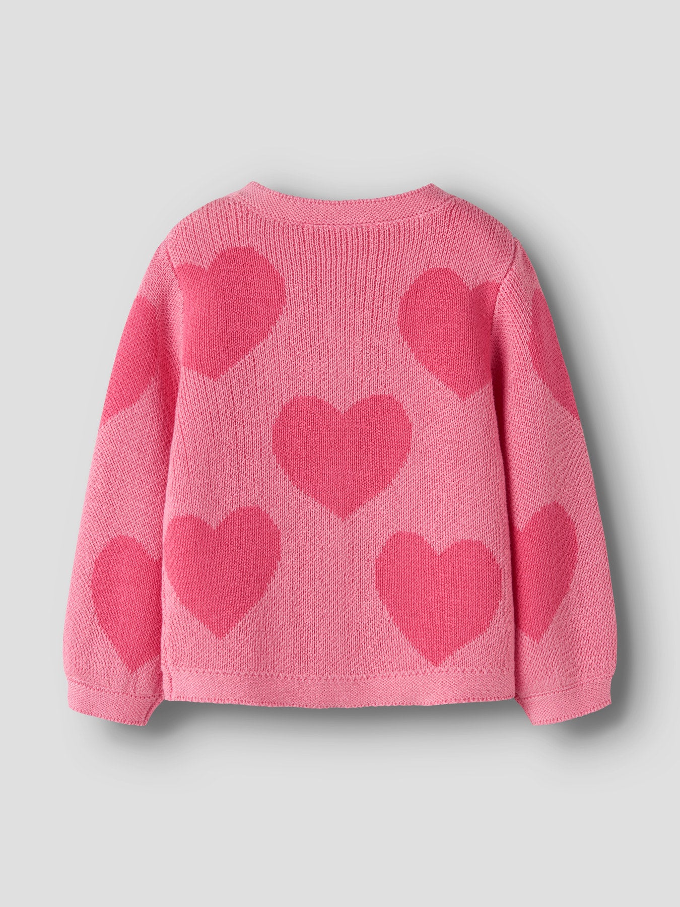 Name It Lianax rosa stickad kofta med hjärtan för flicka