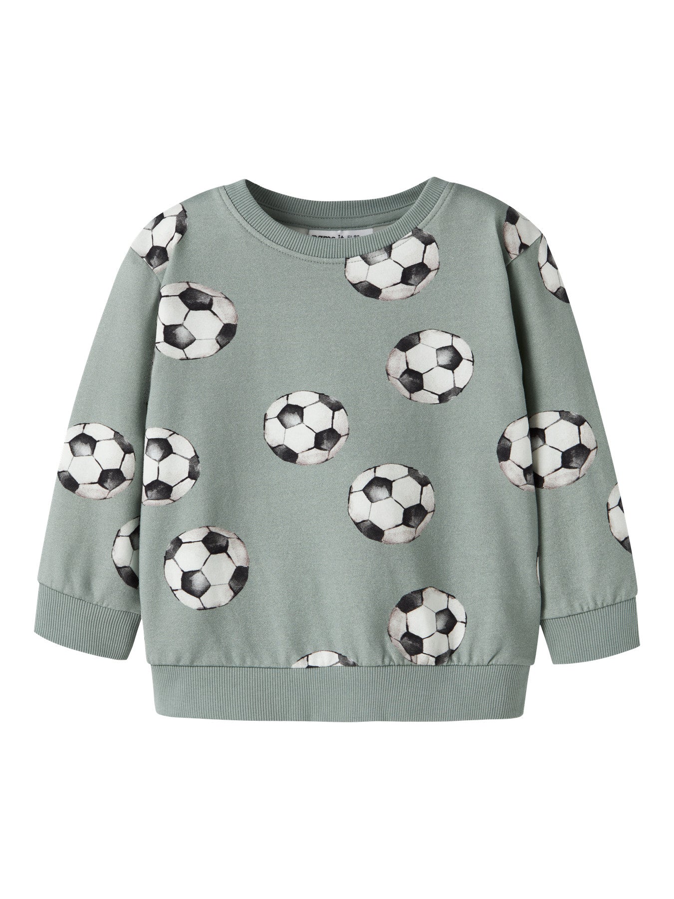 Name It Louie Sweatshirt Med Fotbollsmönster Green Milieu Barn Till Pojke
